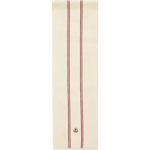 Tricolor Wool Scarf - Cream , male, Sizes: ONE SIZE - Moncler - Modalova