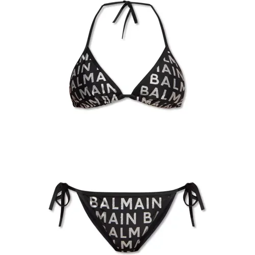 Bikini mit Logo-Druck , Damen, Größe: L - Balmain - Modalova