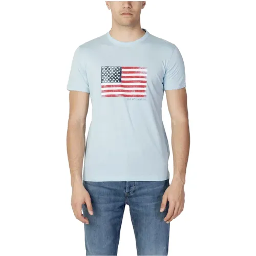Hellblaues Print T-Shirt - U.s. Polo Assn. - Modalova