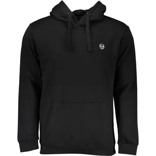 Hoodies, male, , Size: XL Cotton Hooded Sweater Embroidered Logo - Sergio Tacchini - Modalova