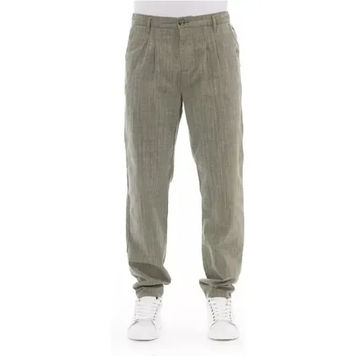 Chinos, male, , Size: XS Mens Army Cotton Chino Trousers - Baldinini - Modalova