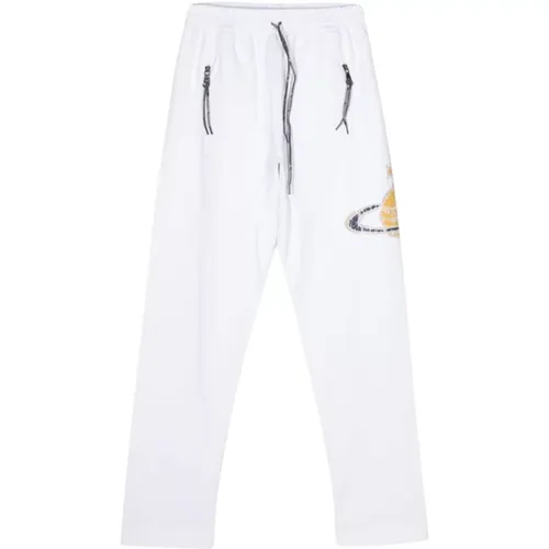 Cotton Trousers with Signature Orb Print , male, Sizes: M - Vivienne Westwood - Modalova