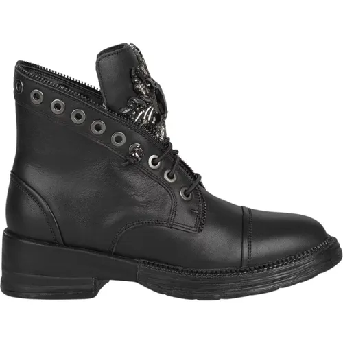 Lace-up Leather Ankle Boots , female, Sizes: 2 UK, 5 UK, 3 UK - Alma en Pena - Modalova