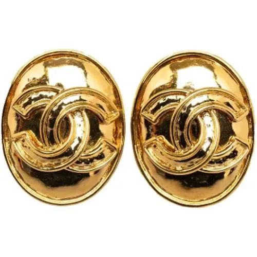 Pre-owned Jewellery, female, , Size: ONE SIZE Pre-owned Gold earrings - Chanel Vintage - Modalova