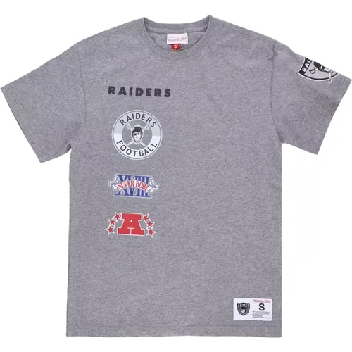 T-Shirts, male, , Size: M Oakland Raiders Football Team Tee - Mitchell & Ness - Modalova