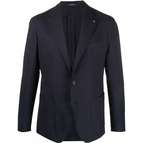 Dark Single-Breasted Jacket , male, Sizes: 4XL, L - Tagliatore - Modalova