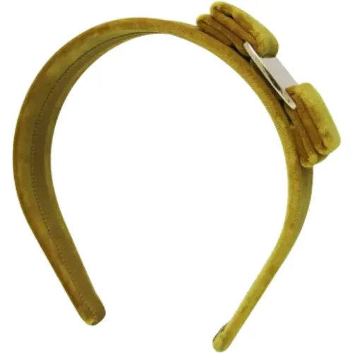 Pre-owned Cotton hair-accessories , female, Sizes: ONE SIZE - Salvatore Ferragamo Pre-owned - Modalova