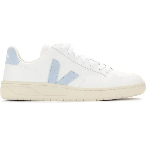 And Blue Leather Sneaker V-12 , female, Sizes: 8 UK - Veja - Modalova