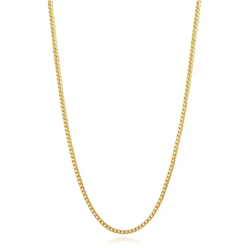 Mens Squared Gold Chain , Herren, Größe: M - Nialaya - Modalova