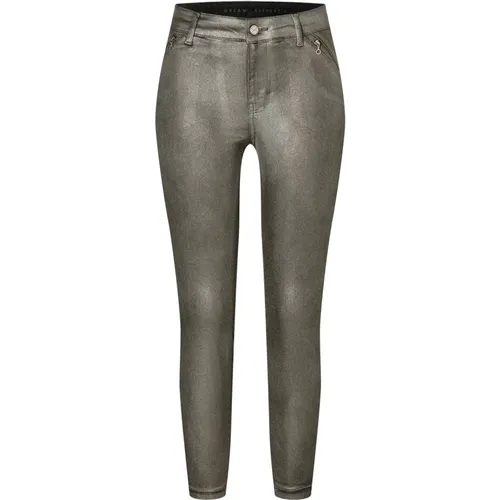 Metallbeschichtete Skinny Leg Jeans , Damen, Größe: XL L30 - MAC - Modalova