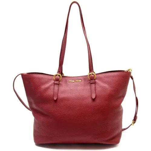 Pre-owned Tote Bags, female, , Size: ONE SIZE Pre-owned Leather shoulder-bags - Miu Miu Pre-owned - Modalova