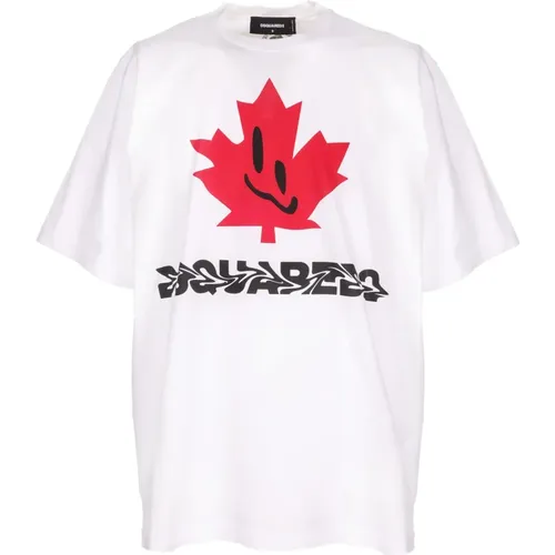 Logo Print Crewneck T-Shirt - Dsquared2 - Modalova