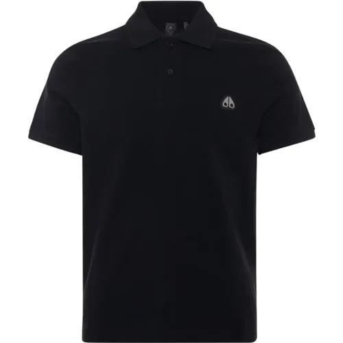 Schwarzes Polo-Shirt Everett Stil , Herren, Größe: M - Moose Knuckles - Modalova