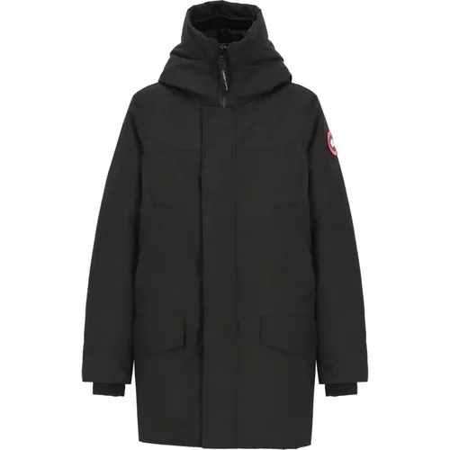 Schwarze Gesteppte Daunenjacke mit Kapuze - Canada Goose - Modalova