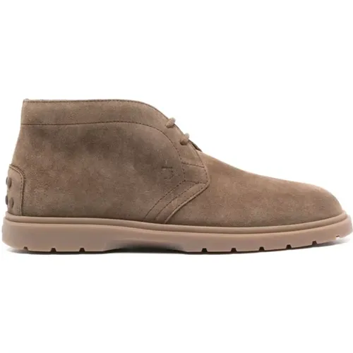 Suede Lace-Up Ankle Boots , male, Sizes: 10 UK - TOD'S - Modalova