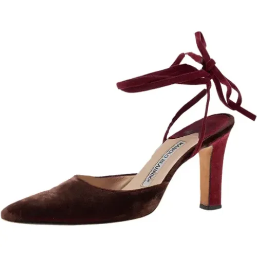 Pre-owned Velvet sandals , female, Sizes: 4 UK - Manolo Blahnik Pre-owned - Modalova