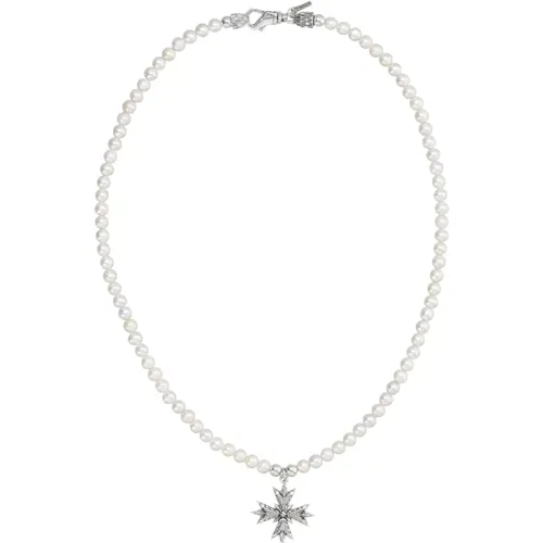 Pearl Crest Necklace , female, Sizes: ONE SIZE - Emanuele Bicocchi - Modalova