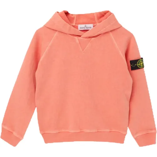 Oranger Pullover mit Logo-Applikation - Stone Island - Modalova