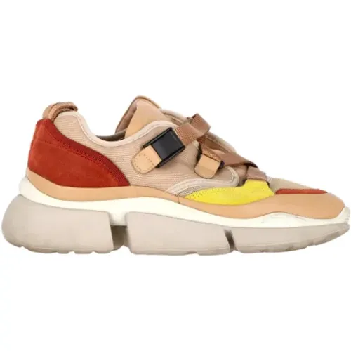 Pre-owned Leather sneakers , female, Sizes: 4 UK - Chloé Pre-owned - Modalova