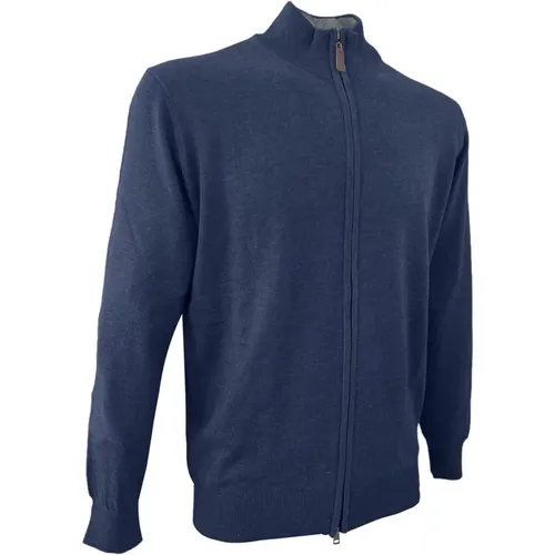 Zip Sweater , male, Sizes: 2XL, 3XL - Cashmere Company - Modalova