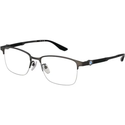 Glasses, male, , Size: ONE SIZE Gray Titanium Rectangle Optical Frames - BMW - Modalova