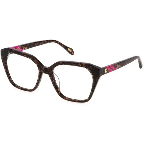 Gelb/Braun Havana Gesprenkelte Brille , unisex, Größe: 53 MM - Just Cavalli - Modalova