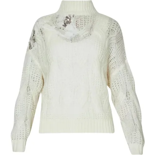 Turtlenecks, female, , Size: L Sequin Turtleneck Sweater - Liu Jo - Modalova