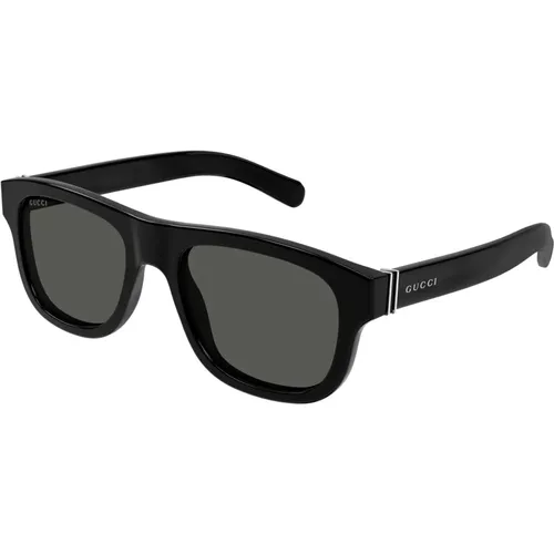 Schwarz/Graue Sonnenbrille , Herren, Größe: 54 MM - Gucci - Modalova