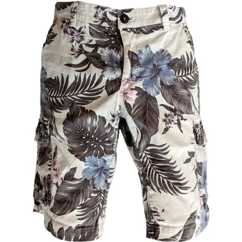 Floral Bermuda Print Long Shorts , male, Sizes: M - Mason's - Modalova