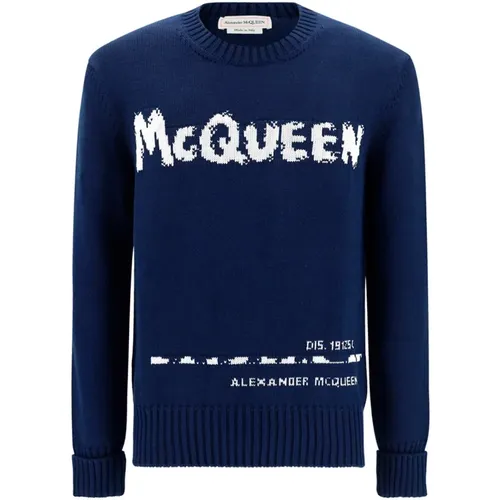 Sweater mit bedrucktem Logo , Herren, Größe: S - alexander mcqueen - Modalova