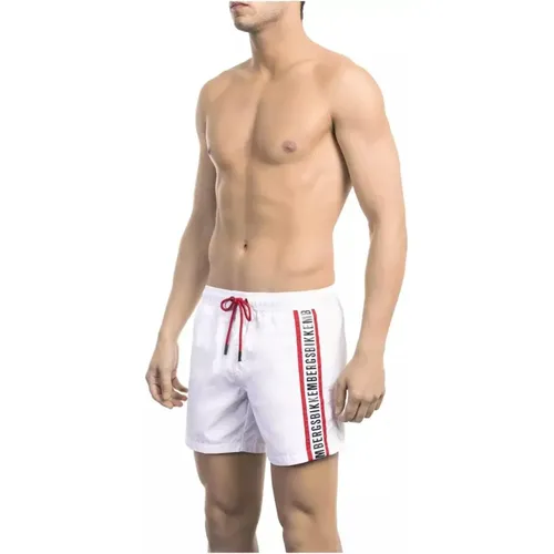 Swim Shorts with Tape , male, Sizes: 2XL, M, XL, S, L - Bikkembergs - Modalova