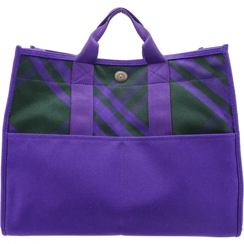 Purple Canvas Shoulder Bag Aw23 , male, Sizes: ONE SIZE - Burberry - Modalova