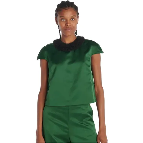 Blouses, female, , Size: S Sleeveless Top With Tulle Collar - Viktor & Rolf - Modalova