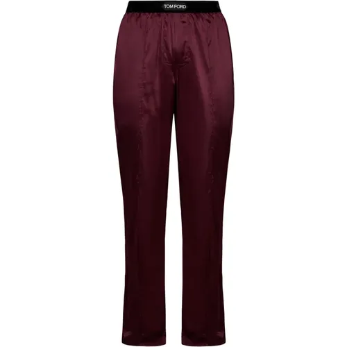 Bordeaux Seidenhose Tom Ford - Tom Ford - Modalova