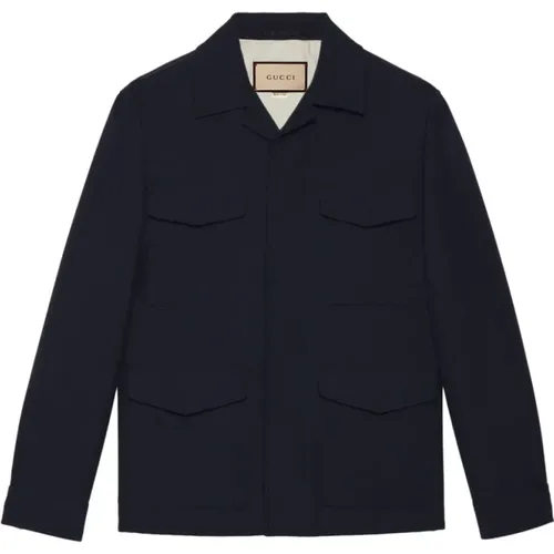 Wool Twill Weave Jacket , male, Sizes: M, XL - Gucci - Modalova