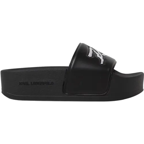 Sliders, female, , Size: 8 US Platform Slides with Embellishments - Karl Lagerfeld - Modalova