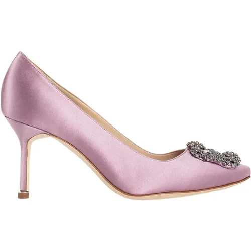 Crystal Buckle Stiletto Heel in , female, Sizes: 3 UK, 4 UK, 5 UK, 4 1/2 UK - Manolo Blahnik - Modalova