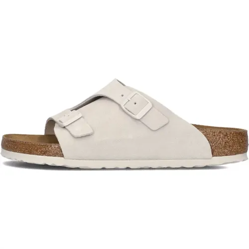 Beige Wildleder Pantoletten Zurich Damen , Damen, Größe: 37 EU - Birkenstock - Modalova