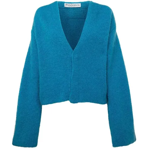 Cardigans, female, , Size: XS Aqua V-Neck Cardigan - JW Anderson - Modalova