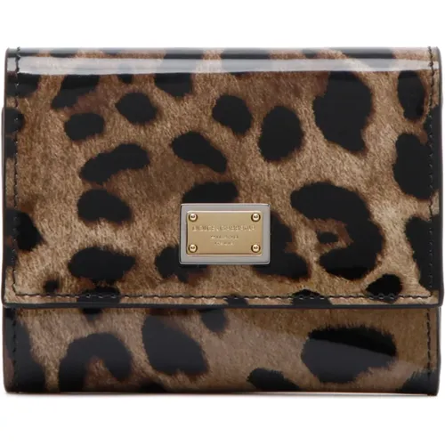 Geldbörse mit Leopardenmuster,Bifold Geldbörsen mit Leopardenmuster - Dolce & Gabbana - Modalova
