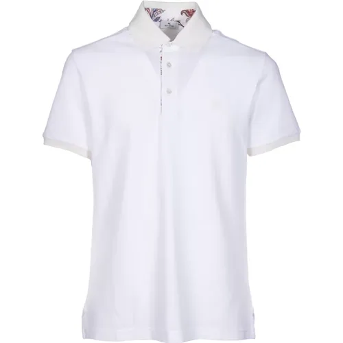 Weißes Blumen Polo Shirt Baumwolle Pique , Herren, Größe: XL - ETRO - Modalova