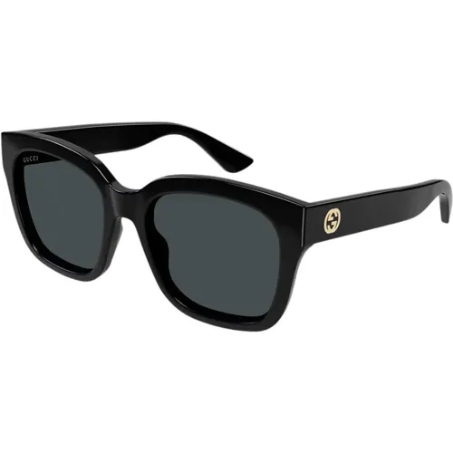 Schwarze Oversized Quadratische Sonnenbrille , Damen, Größe: 54 MM - Gucci - Modalova