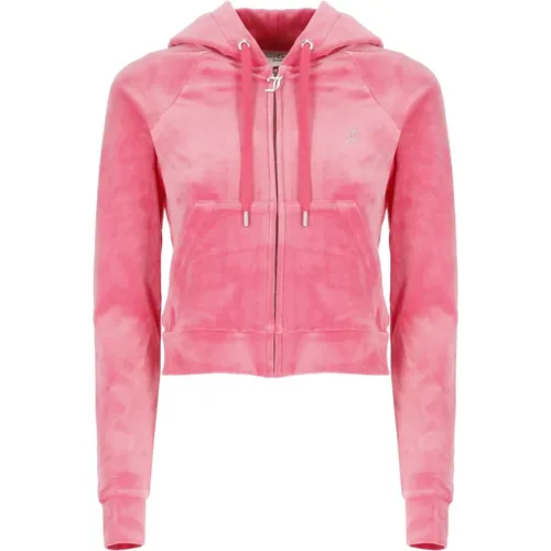 Rosa Hoodie mit Strass-Logo , Damen, Größe: S - Juicy Couture - Modalova