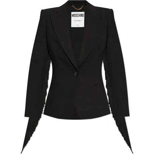 Blazers, female, , Size: 2XS Blazer with Closed Lapels - Moschino - Modalova