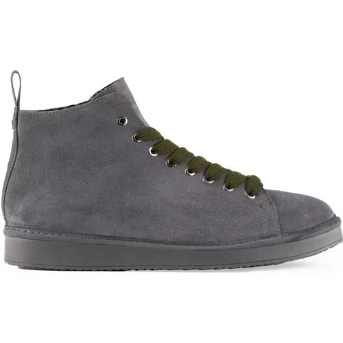 Sneakers, male, , Size: 8 US Suede Ankle Boots with Green Laces - Panchic - Modalova