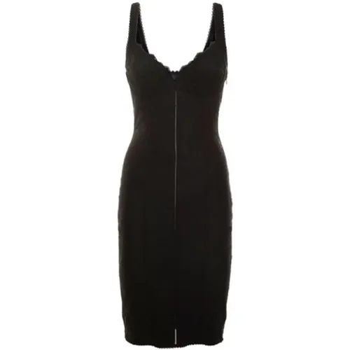Stretch- Spitzen- Kleid für Damen aus Lingerie in schwarz mit Logo- Print - Balenciaga - Modalova