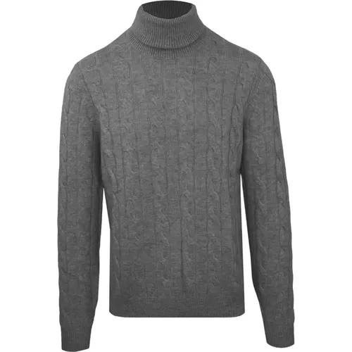 Turtlenecks, male, , Size: 2XL Men's Cashmere Wool Long Sleeve Sweater - Malo - Modalova