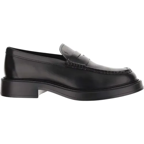 Leder Loafers Mandelzehen Frontriemen , Herren, Größe: 42 1/2 EU - TOD'S - Modalova