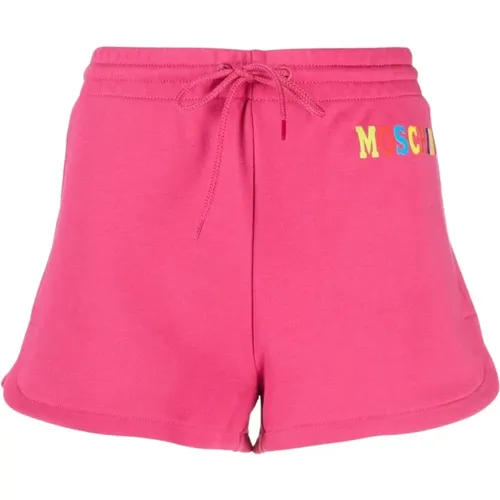 Casual Rosa Baumwollshorts , Damen, Größe: S - Moschino - Modalova