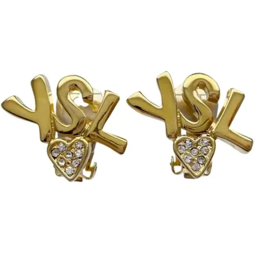 Pre-owned Jewellery, female, , Size: ONE SIZE Pre-owned Metal earrings - Yves Saint Laurent Vintage - Modalova